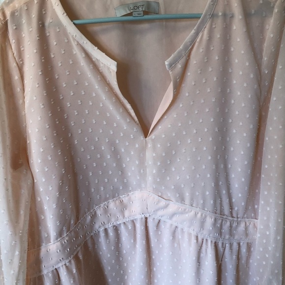 LOFT Peach Blouse Large EUC!! - Picture 5 of 9